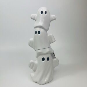 Halloween Home Ceramic Led Light Up Spooky Little Ghost Trio Decor 15" October